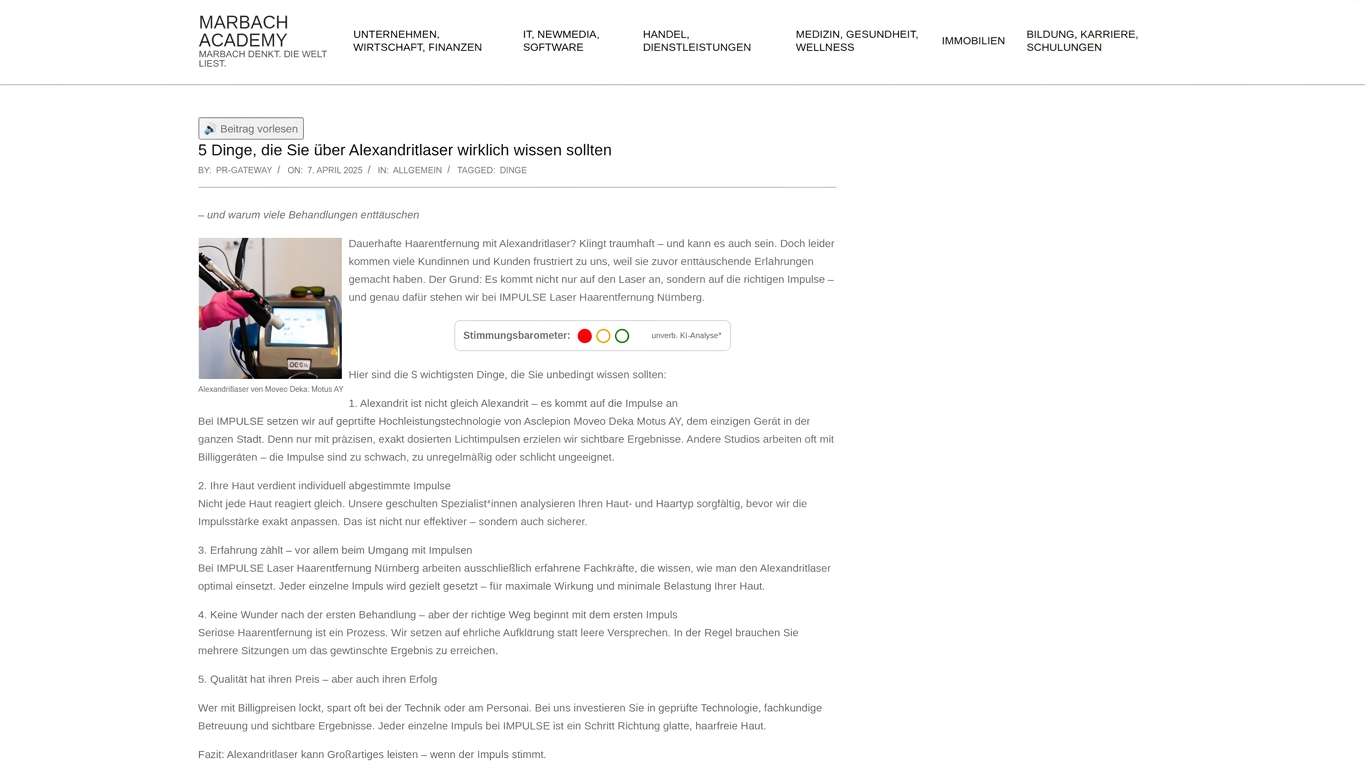 Artikel in Marbach Academy: 5 Dinge, die Sie über Alexandritlaser wirklich wissen sollten