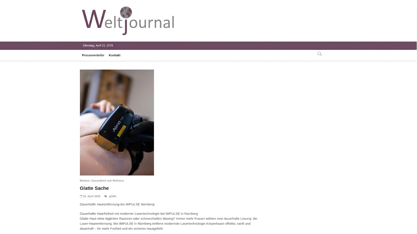 Artikel in Weltjournal: Glatte Sache